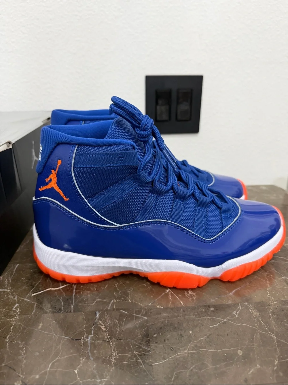 New! Air Jordan 11 Retro, Blue, Orange & White, Men’s Size 8